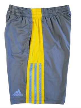 Adidas Gray and Yellow Athletic Shorts Size Medium